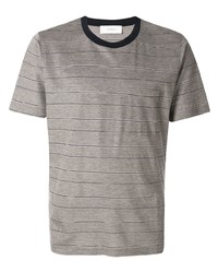 T-shirt girocollo a righe orizzontali grigia di Cerruti 1881