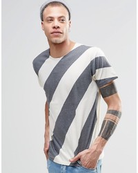 T-shirt girocollo a righe orizzontali grigia di Cheap Monday