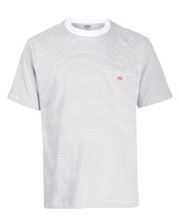 T-shirt girocollo a righe orizzontali grigia di Danton