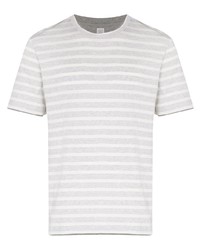T-shirt girocollo a righe orizzontali grigia di Eleventy