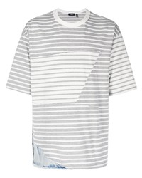 T-shirt girocollo a righe orizzontali grigia di FIVE CM