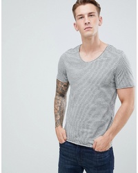 T-shirt girocollo a righe orizzontali grigia di Jack & Jones