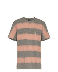 T-shirt girocollo a righe orizzontali grigia di Liam Hodges