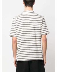 T-shirt girocollo a righe orizzontali grigia di Lanvin