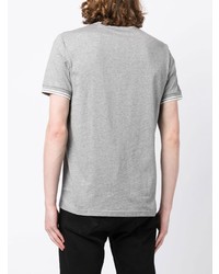 T-shirt girocollo a righe orizzontali grigia di Fred Perry