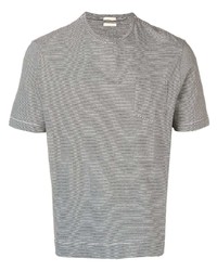 T-shirt girocollo a righe orizzontali grigia di Massimo Alba