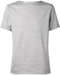 T-shirt girocollo a righe orizzontali grigia di N.
