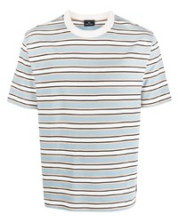 T-shirt girocollo a righe orizzontali grigia di Paul Smith