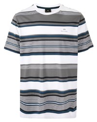 T-shirt girocollo a righe orizzontali grigia di PS Paul Smith