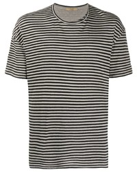 T-shirt girocollo a righe orizzontali grigia di Roberto Collina