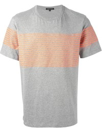 T-shirt girocollo a righe orizzontali grigia di Surface to Air