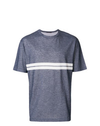 T-shirt girocollo a righe orizzontali grigia di The Gigi
