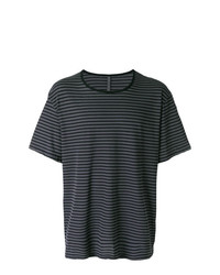 T-shirt girocollo a righe orizzontali grigio scuro di Attachment