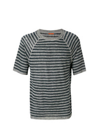 T-shirt girocollo a righe orizzontali grigio scuro di Barena