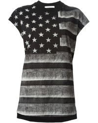T-shirt girocollo a righe orizzontali grigio scuro di Givenchy