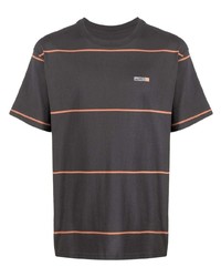 T-shirt girocollo a righe orizzontali grigio scuro di Nike