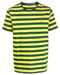 T-shirt girocollo a righe orizzontali lime di Polo Ralph Lauren