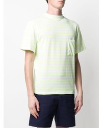 T-shirt girocollo a righe orizzontali lime di Anglozine