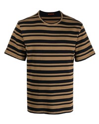 T-shirt girocollo a righe orizzontali marrone chiaro di Barena