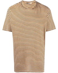 T-shirt girocollo a righe orizzontali marrone chiaro di Isabel Marant