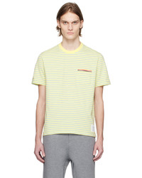 T-shirt girocollo a righe orizzontali marrone chiaro di Thom Browne