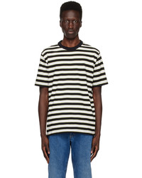 T-shirt girocollo a righe orizzontali marrone scuro di Ps By Paul Smith
