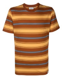 T-shirt girocollo a righe orizzontali marrone di Carhartt WIP