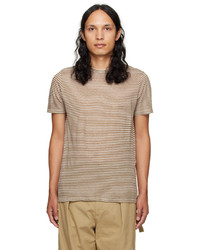 T-shirt girocollo a righe orizzontali marrone di Isabel Marant