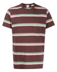 T-shirt girocollo a righe orizzontali marrone di Levi's Vintage Clothing