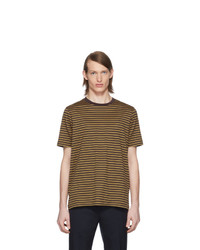 T-shirt girocollo a righe orizzontali marrone di Marni