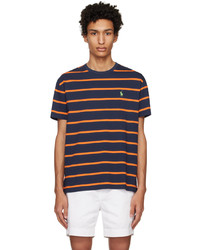 T-shirt girocollo a righe orizzontali marrone di Polo Ralph Lauren