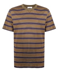 T-shirt girocollo a righe orizzontali marrone di Sandro Paris