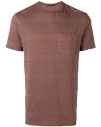 T-shirt girocollo a righe orizzontali marrone di The Gigi