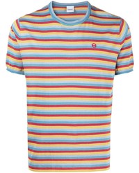 T-shirt girocollo a righe orizzontali multicolore di Aspesi