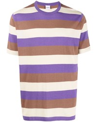 T-shirt girocollo a righe orizzontali multicolore di Aspesi