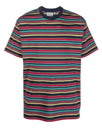T-shirt girocollo a righe orizzontali multicolore di Carhartt WIP