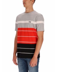 T-shirt girocollo a righe orizzontali multicolore di BOSS HUGO BOSS