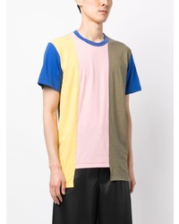 T-shirt girocollo a righe orizzontali multicolore di Comme des Garcons Homme Deux