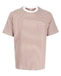 T-shirt girocollo a righe orizzontali multicolore di Danton