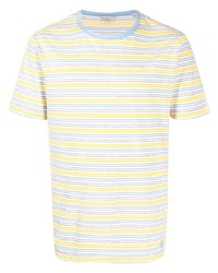 T-shirt girocollo a righe orizzontali multicolore di Gieves & Hawkes