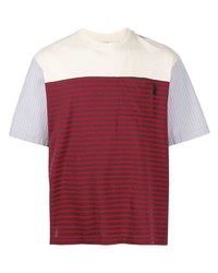 T-shirt girocollo a righe orizzontali multicolore di Marni