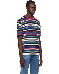 T-shirt girocollo a righe orizzontali multicolore di Ps By Paul Smith