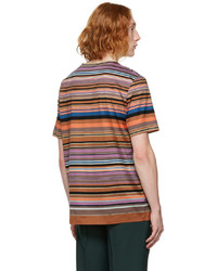T-shirt girocollo a righe orizzontali multicolore di Paul Smith