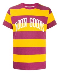 T-shirt girocollo a righe orizzontali multicolore di Noon Goons