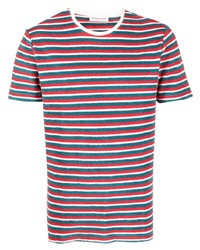T-shirt girocollo a righe orizzontali multicolore di Orlebar Brown