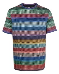 T-shirt girocollo a righe orizzontali multicolore di Paul Smith