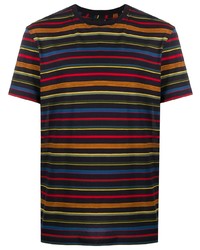 T-shirt girocollo a righe orizzontali multicolore di PS Paul Smith