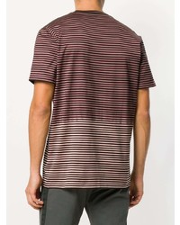 T-shirt girocollo a righe orizzontali multicolore di Lanvin