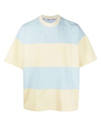 T-shirt girocollo a righe orizzontali multicolore di Sunnei