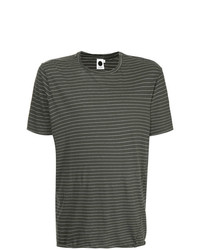 T-shirt girocollo a righe orizzontali nera e bianca di Bassike